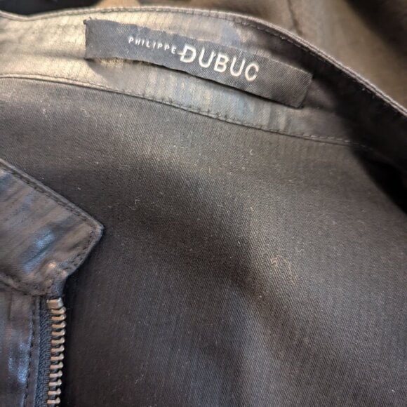 PHILIPPE DUBUC - Waxed cotton biker jacket - Sz 42 - Picture 7 of 11